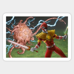 Red Ranger VS Cardiatron Sticker